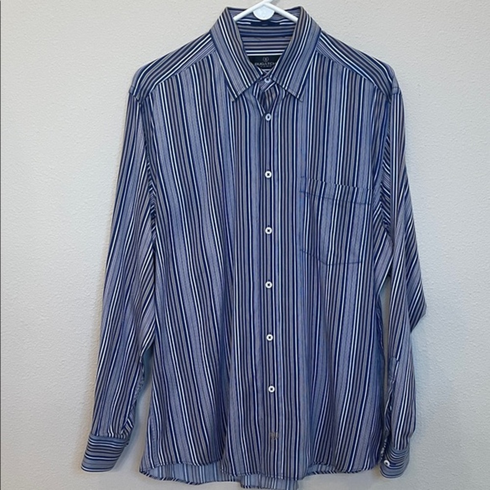 Bugatchi Uomo Collared Button Down Dress Shirt Si… - image 1